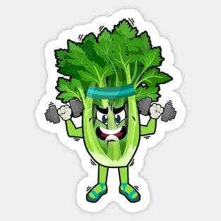 Celery Working Out Sticker